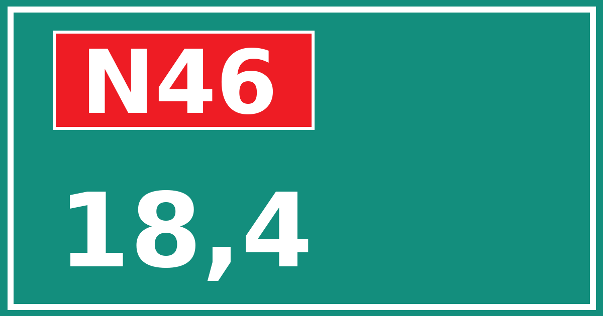 Hectometerbord N46 18,4