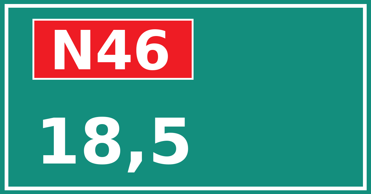 Hectometerbord N46 18,5
