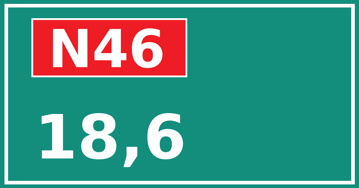Hectometerbord N46 18,6