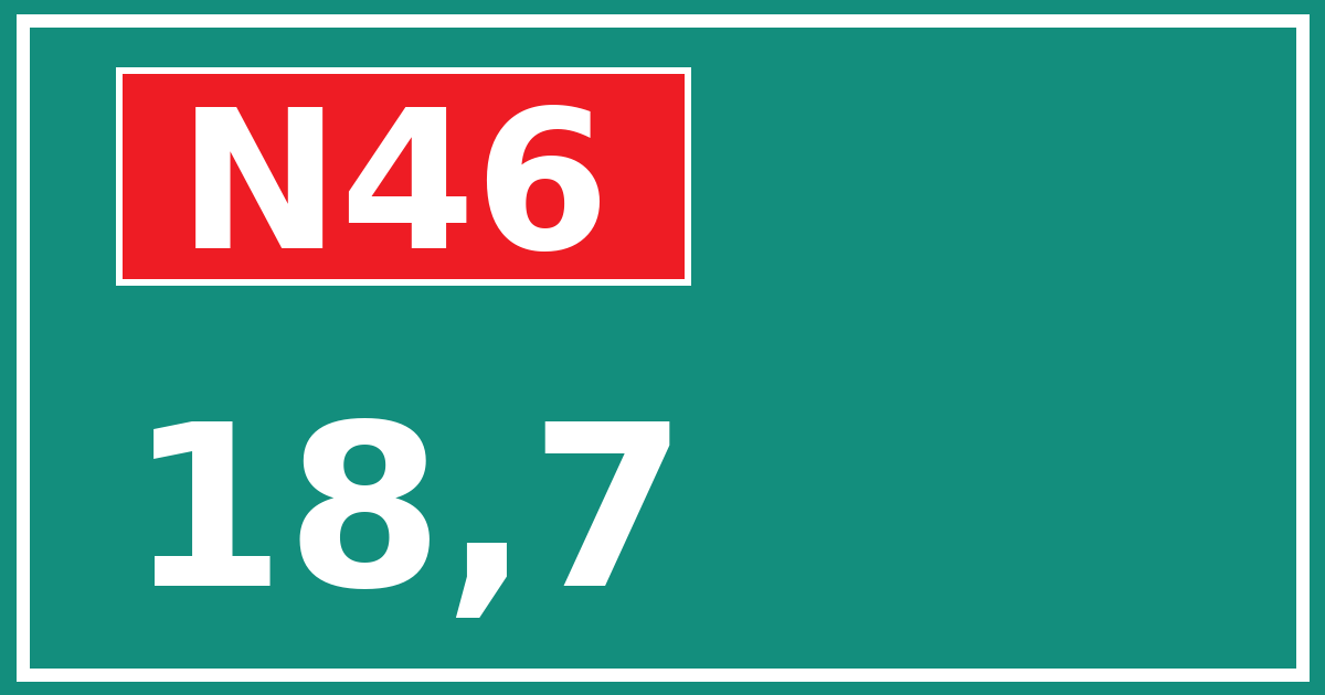 Hectometerbord N46 18,7