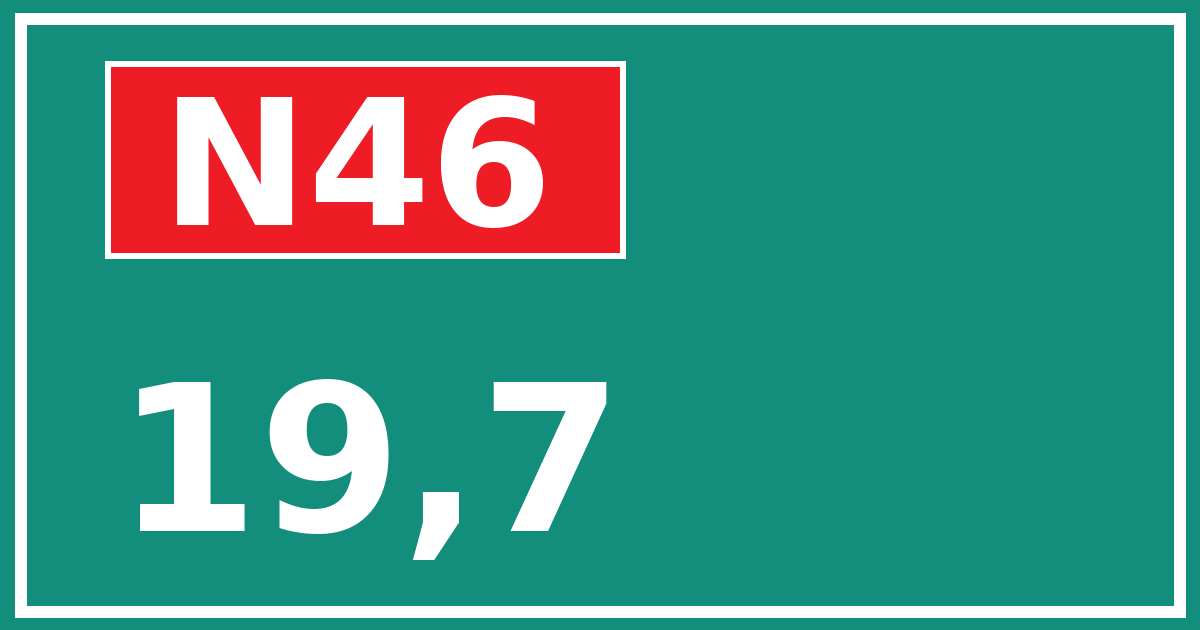 Hectometerbord N46 19,7