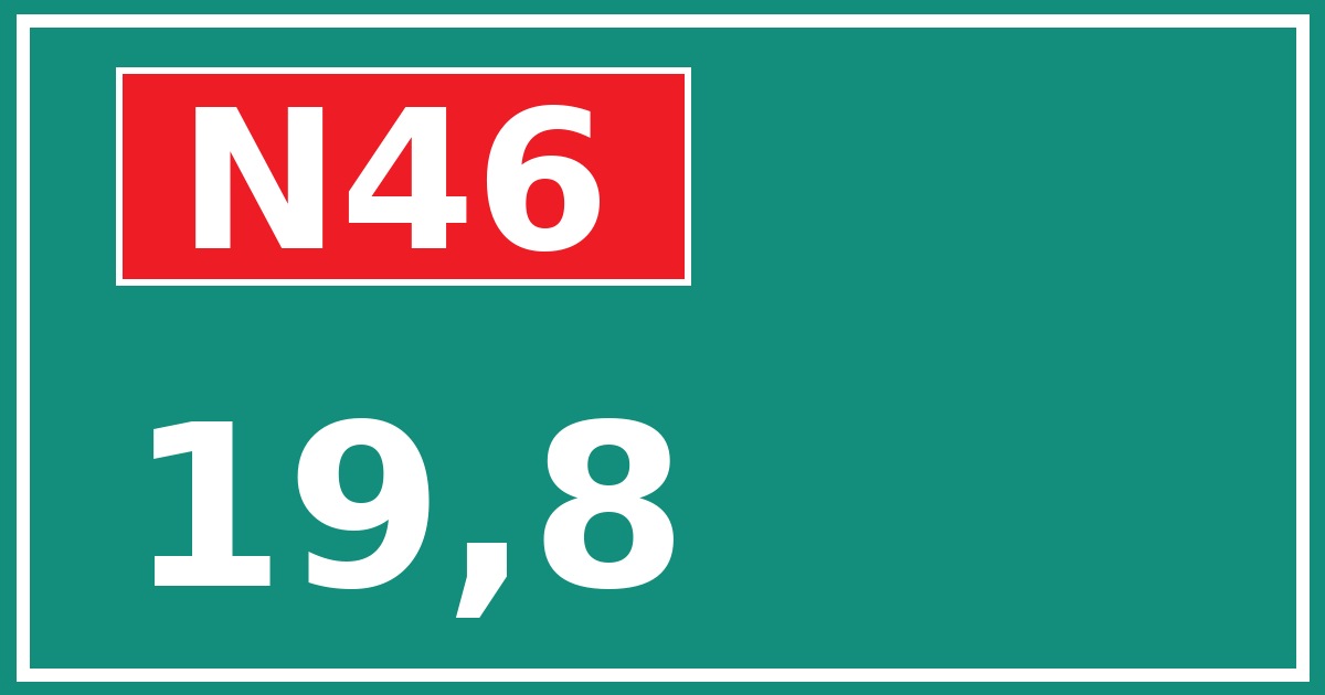 Hectometerbord N46 19,8