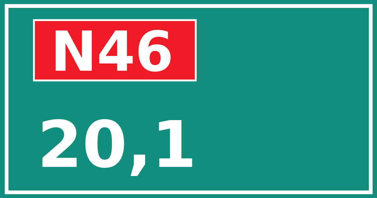 Hectometerbord N46 20,1
