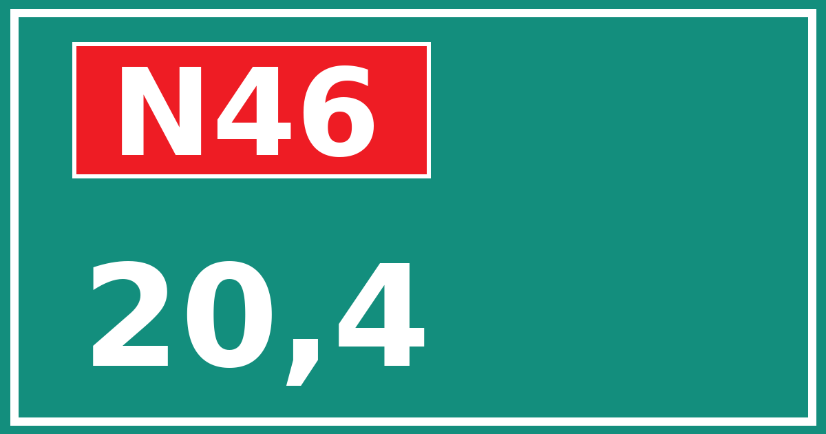 Hectometerbord N46 20,4