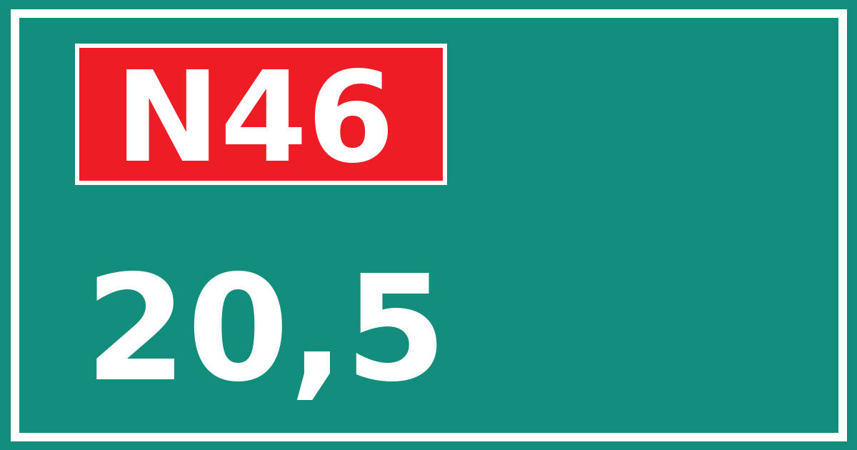 Hectometerbord N46 20,5
