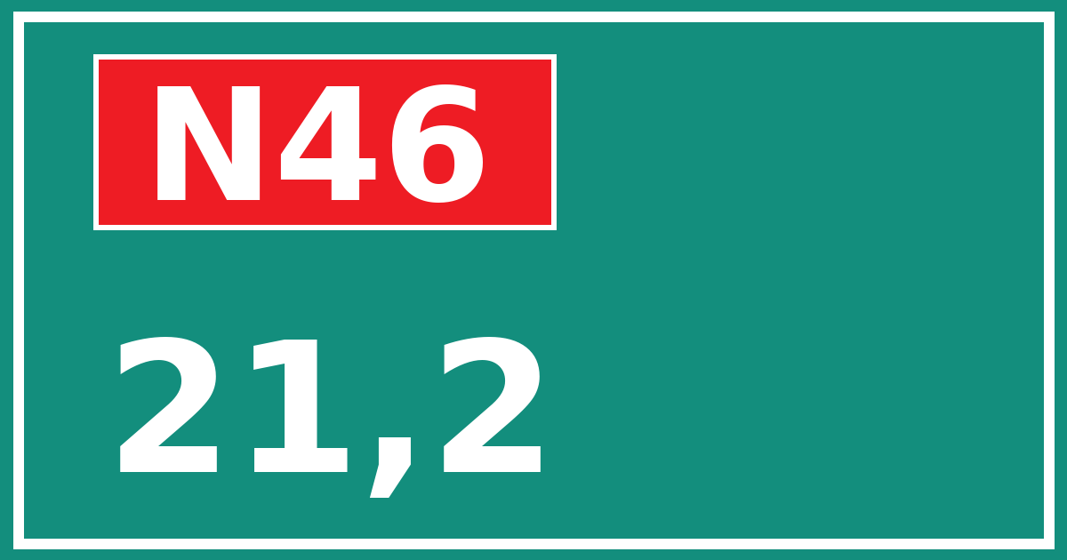 Hectometerbord N46 21,2