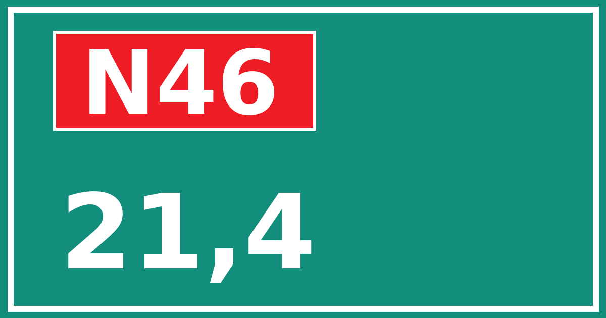 Hectometerbord N46 21,4