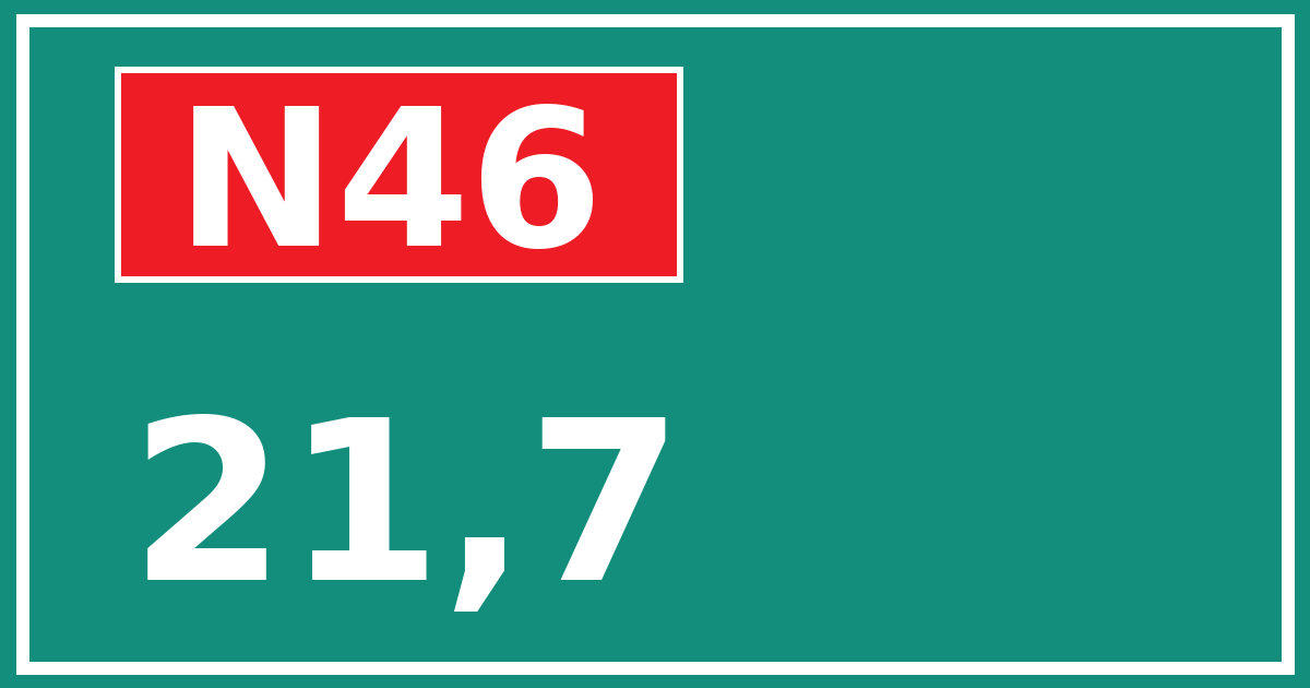 Hectometerbord N46 21,7