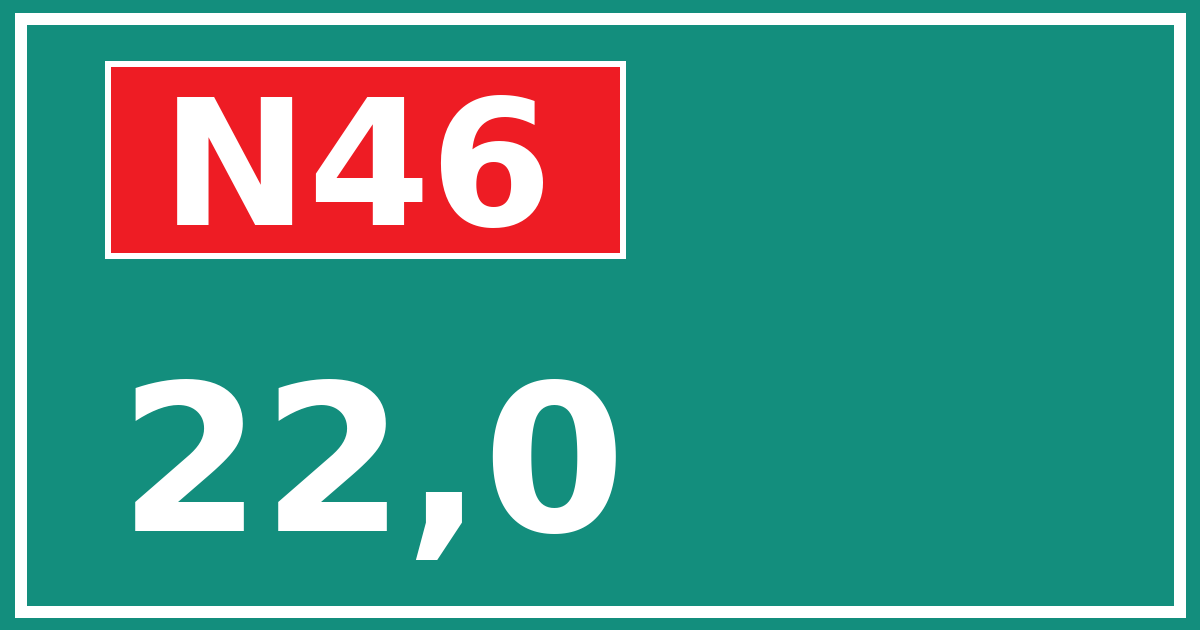 Hectometerbord N46 22,0