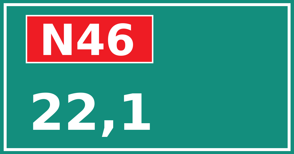 Hectometerbord N46 22,1