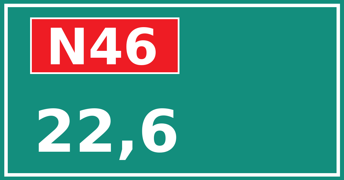 Hectometerbord N46 22,6