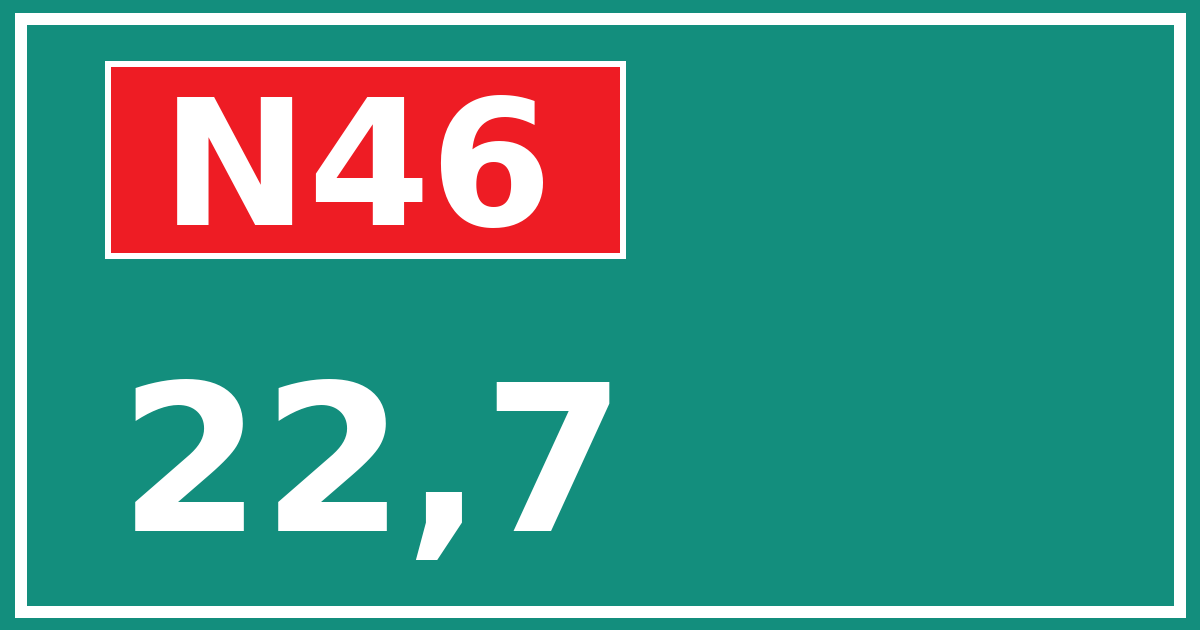Hectometerbord N46 22,7