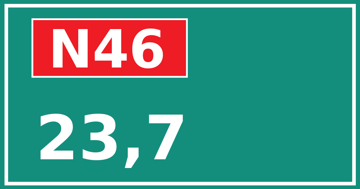 Hectometerbord N46 23,7