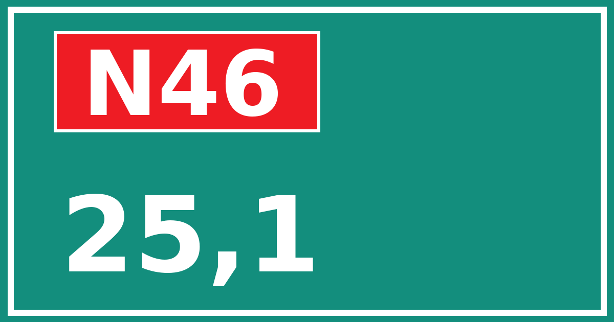 Hectometerbord N46 25,1