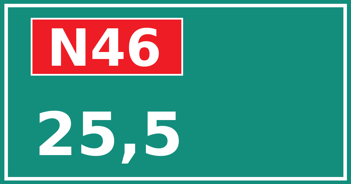 Hectometerbord N46 25,5
