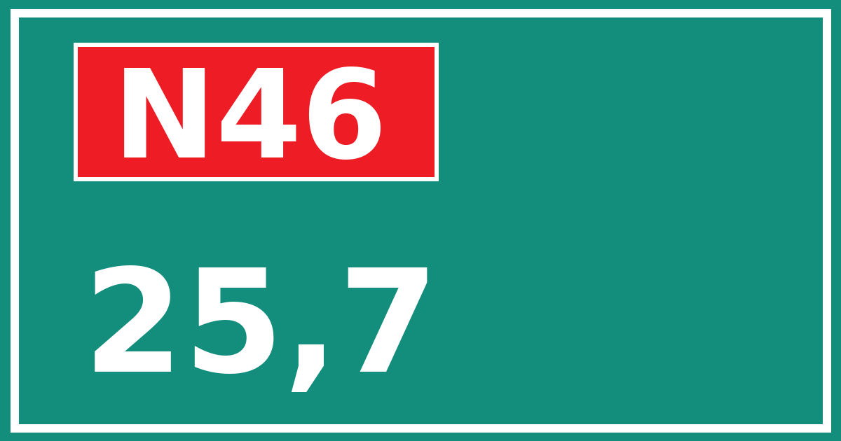 Hectometerbord N46 25,7