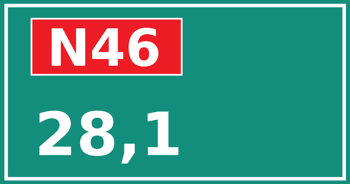 Hectometerbord N46 28,1