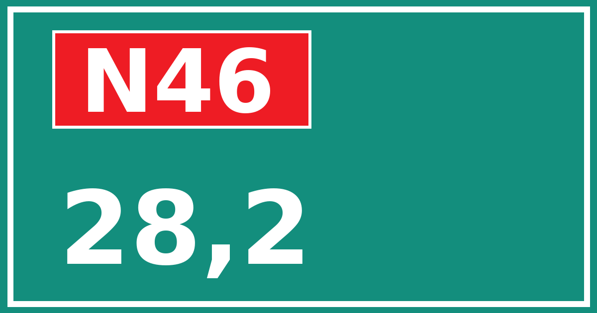 Hectometerbord N46 28,2
