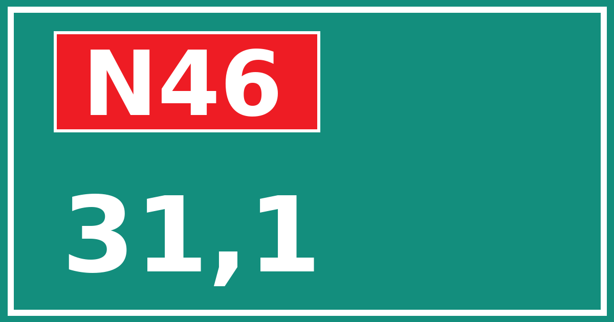 Hectometerbord N46 31,1