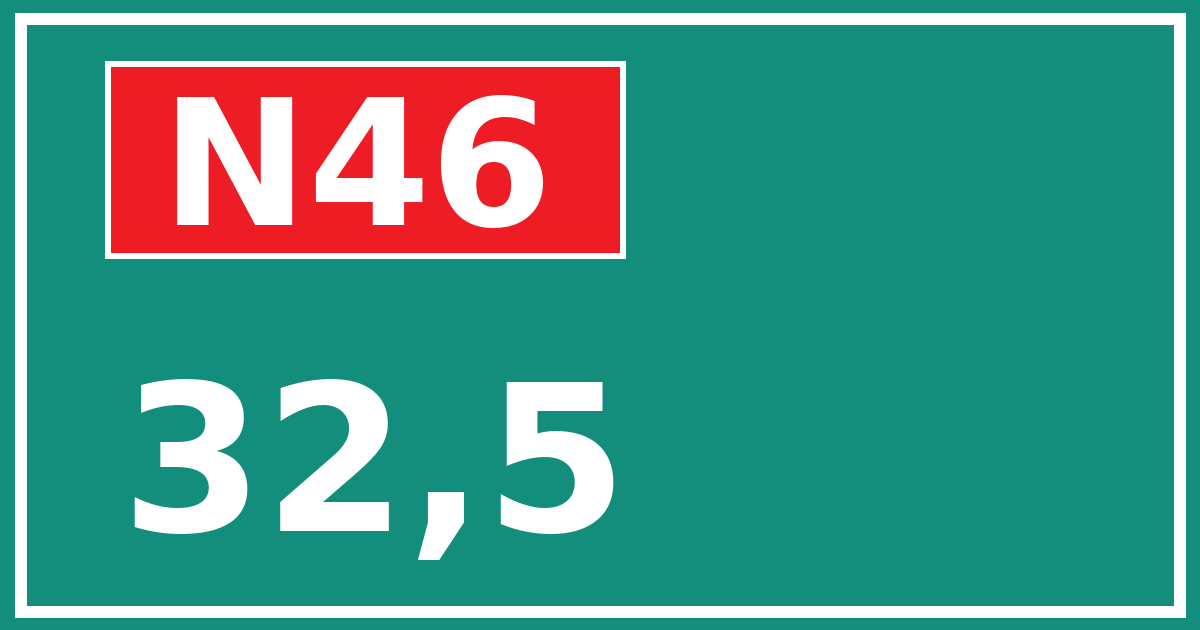 Hectometerbord N46 32,5