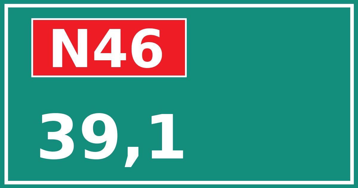 Hectometerbord N46 39,1
