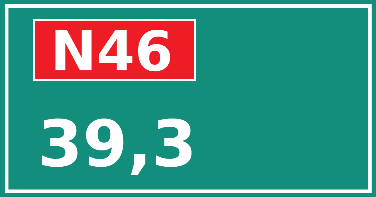 Hectometerbord N46 39,3
