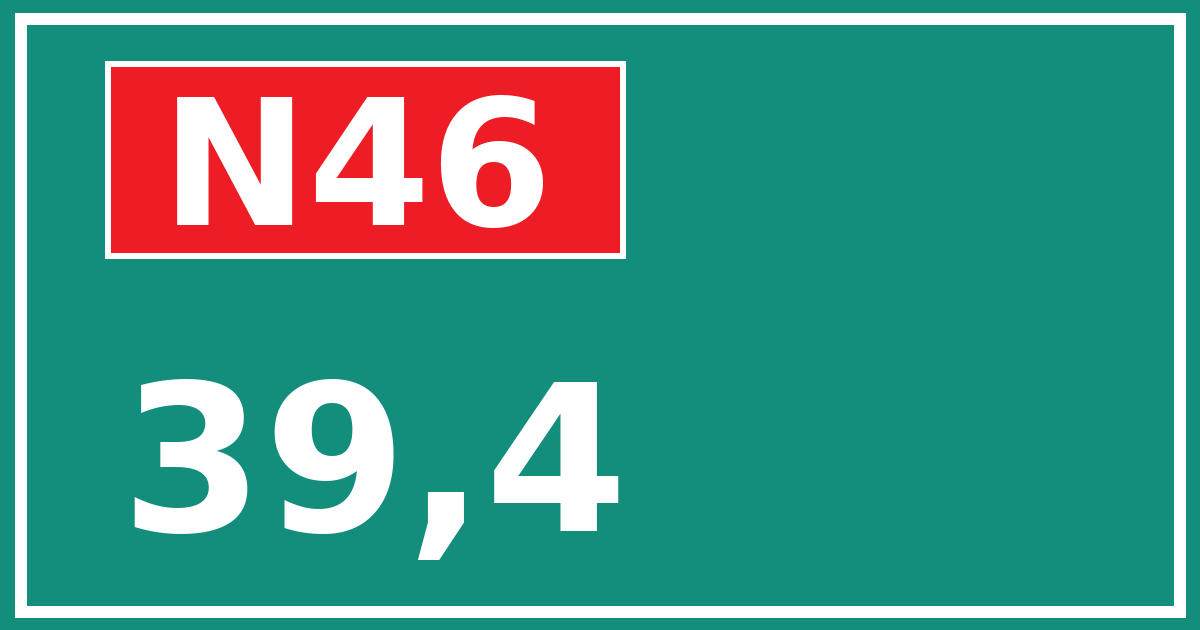 Hectometerbord N46 39,4