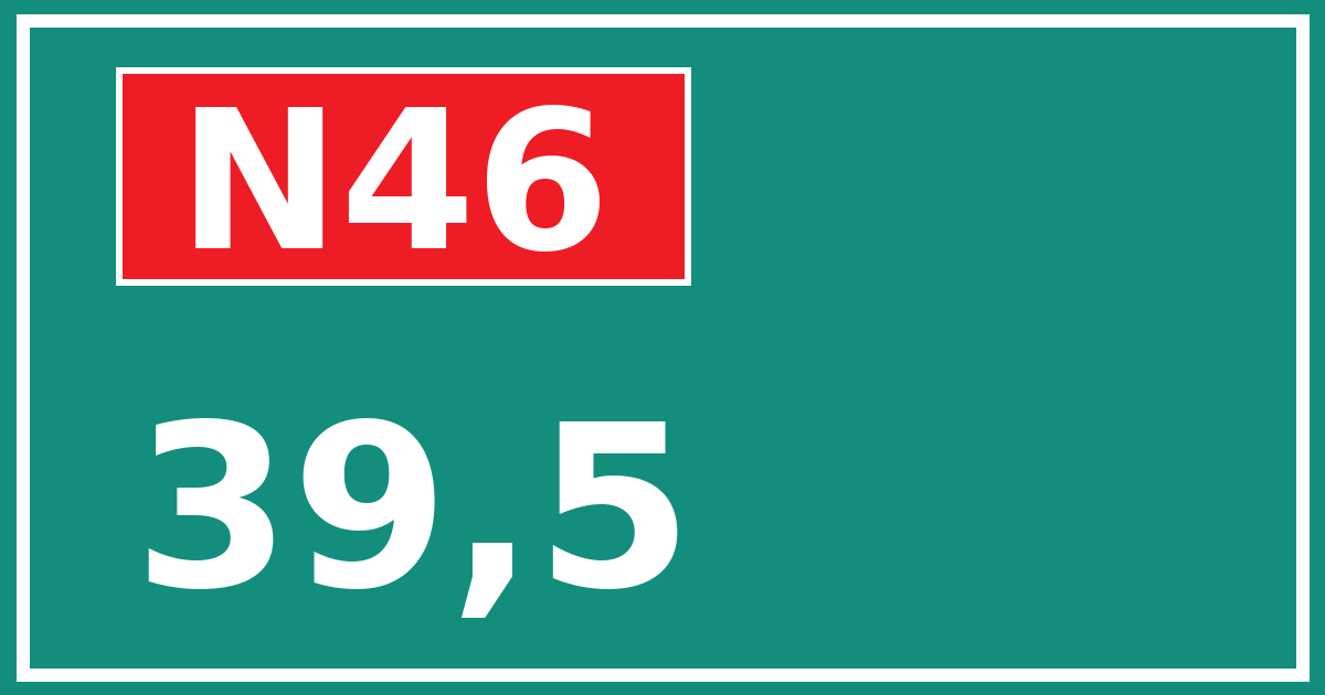 Hectometerbord N46 39,5