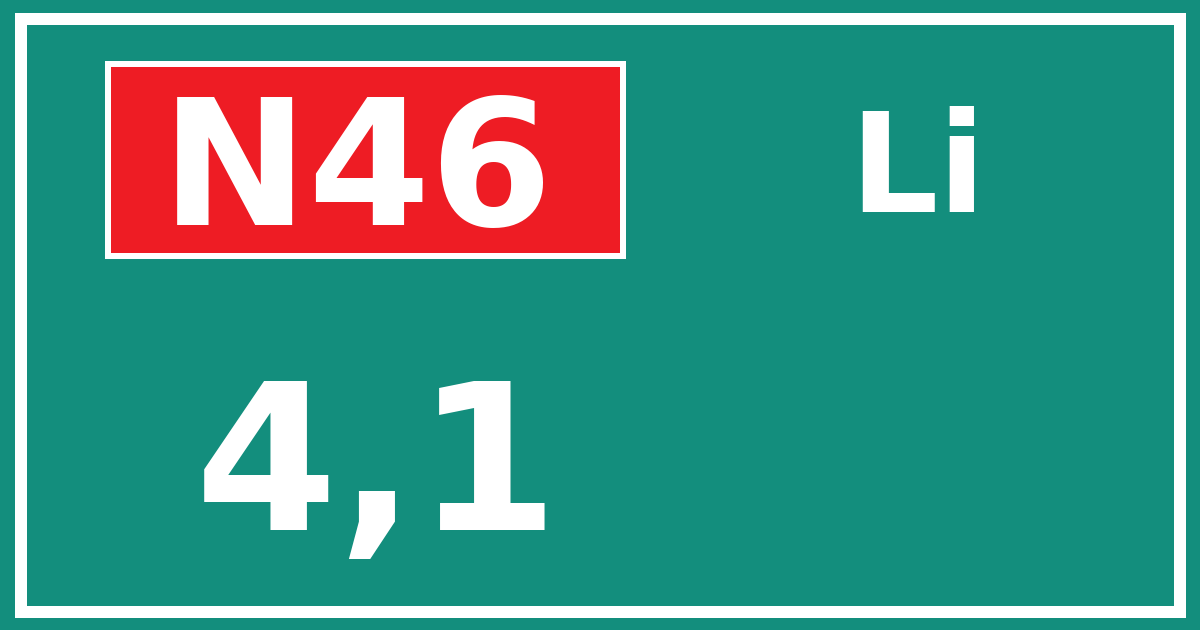Hectometerbord N46 4,1 zijde Li