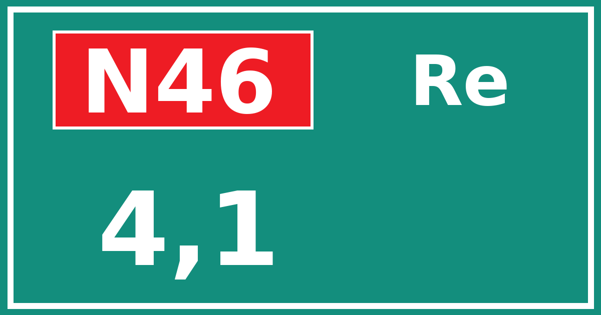Hectometerbord N46 4,1 zijde Re