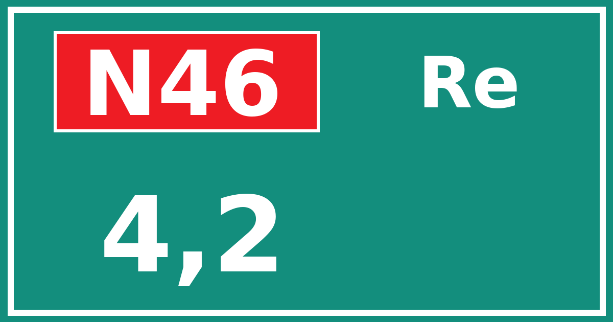 Hectometerbord N46 4,2 zijde Re