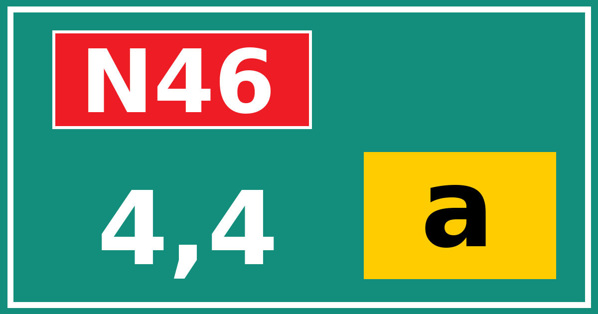 Hectometerbord N46 4,4 letter a