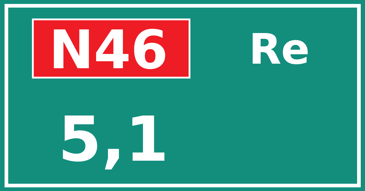 Hectometerbord N46 5,1 zijde Re