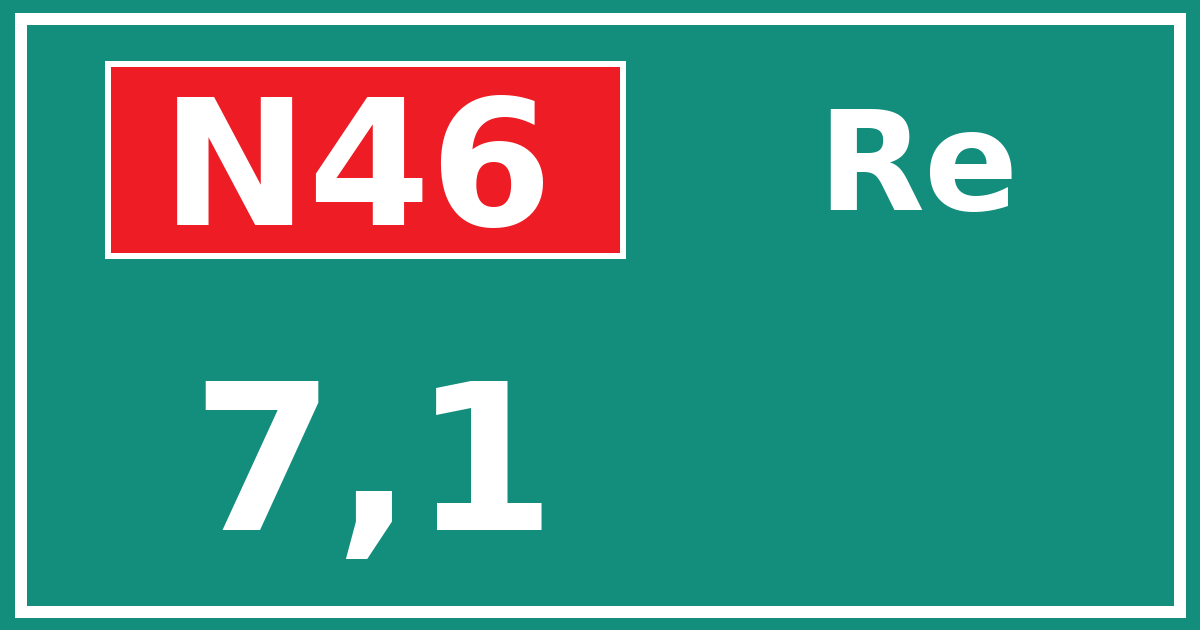 Hectometerbord N46 7,1 zijde Re