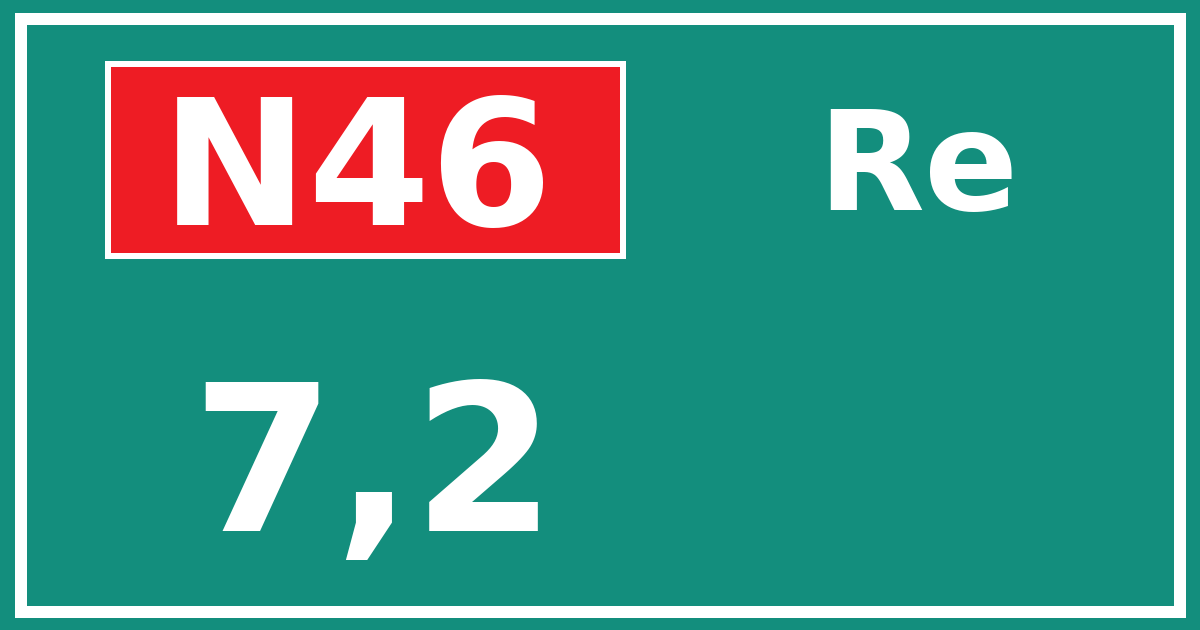 Hectometerbord N46 7,2 zijde Re