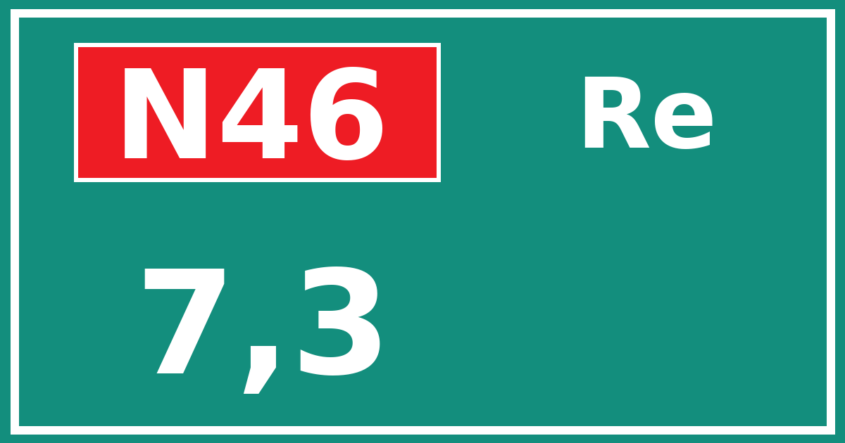 Hectometerbord N46 7,3 zijde Re
