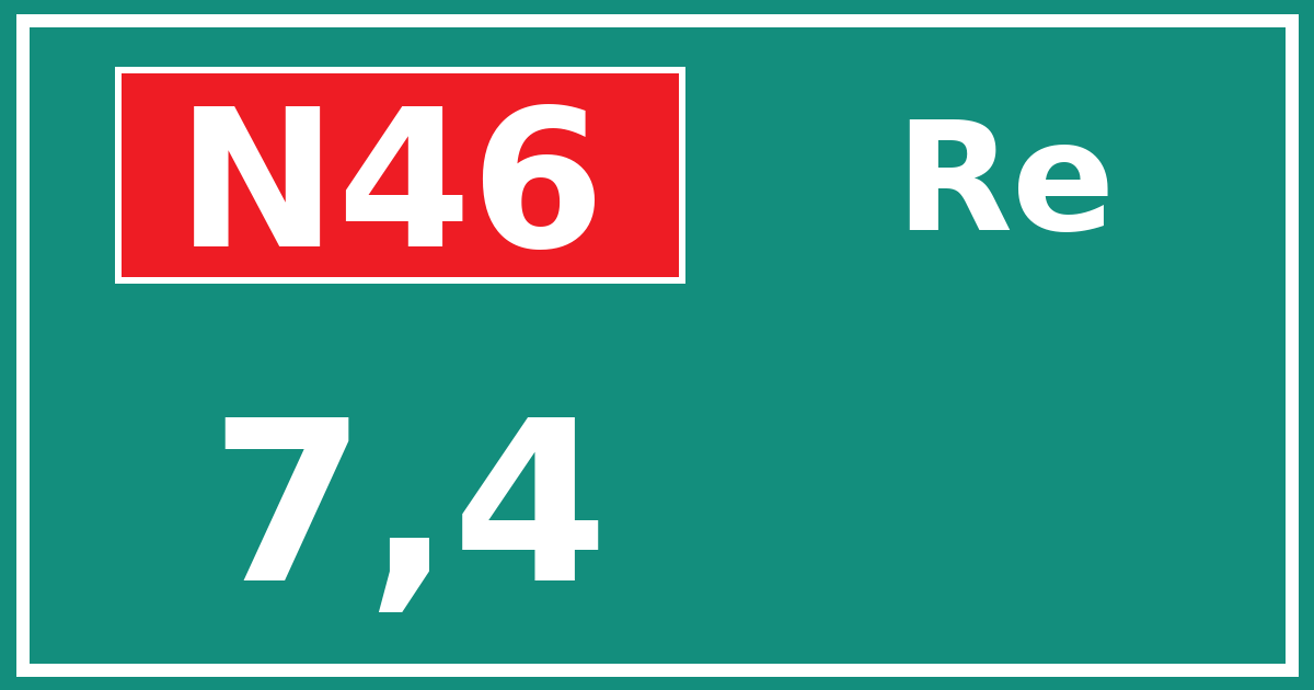 Hectometerbord N46 7,4 zijde Re