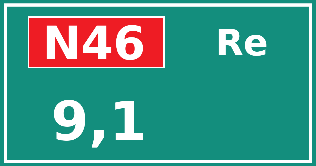 Hectometerbord N46 9,1 zijde Re