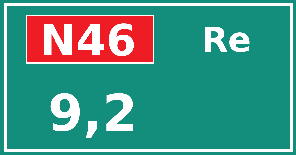 Hectometerbord N46 9,2 zijde Re