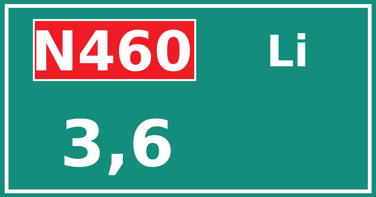 Hectometerbord N460 3,6 zijde Li