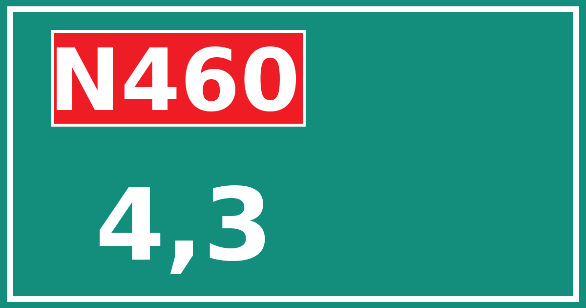 Hectometerbord N460 4,3