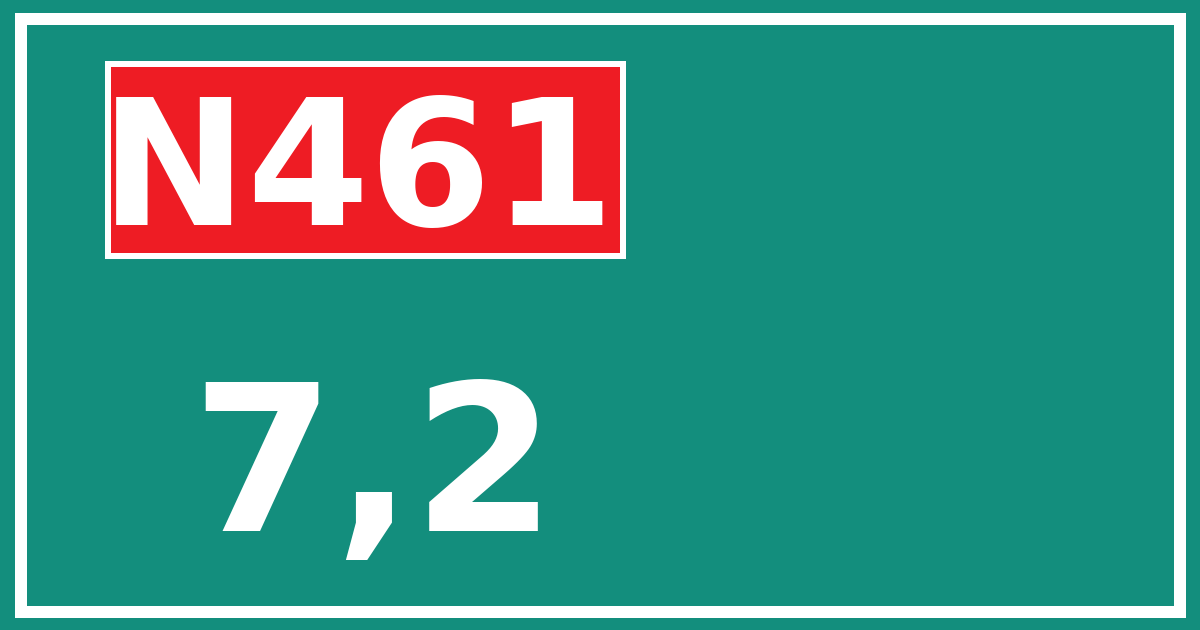 Hectometerbord N461 7,2