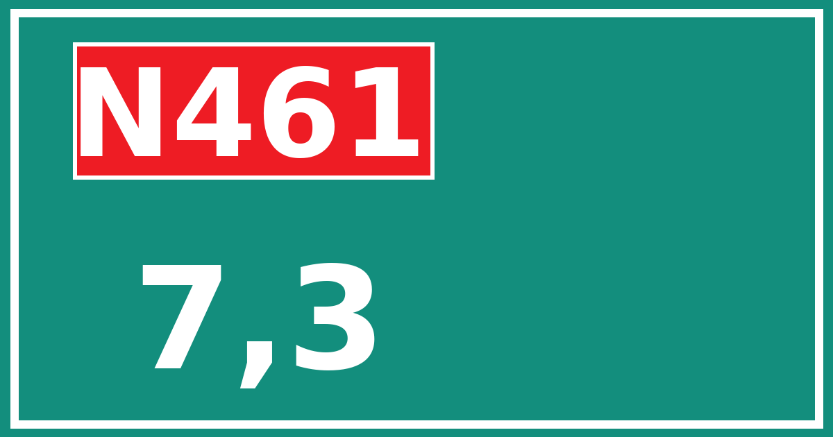 Hectometerbord N461 7,3