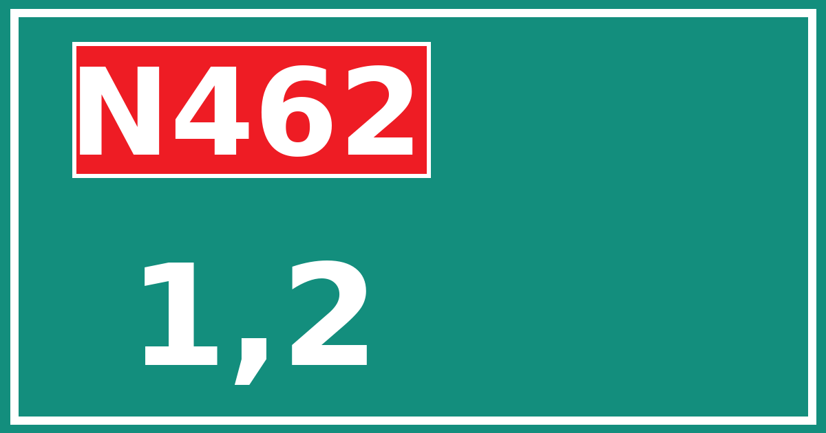 Hectometerbord N462 1,2