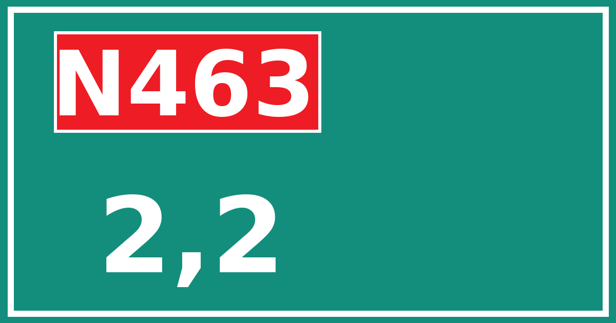 Hectometerbord N463 2,2