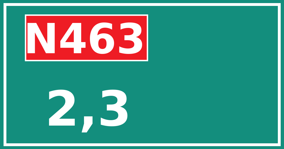 Hectometerbord N463 2,3