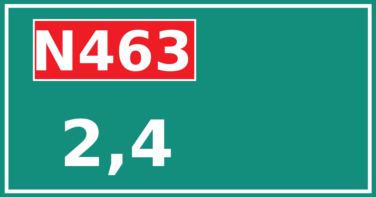 Hectometerbord N463 2,4