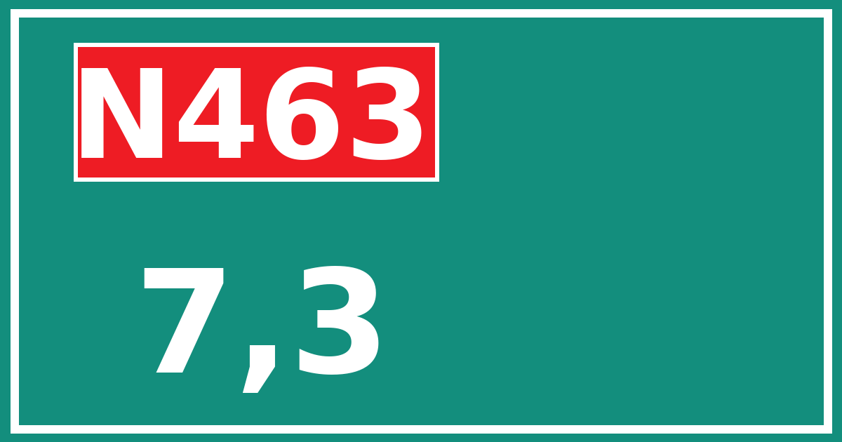 Hectometerbord N463 7,3