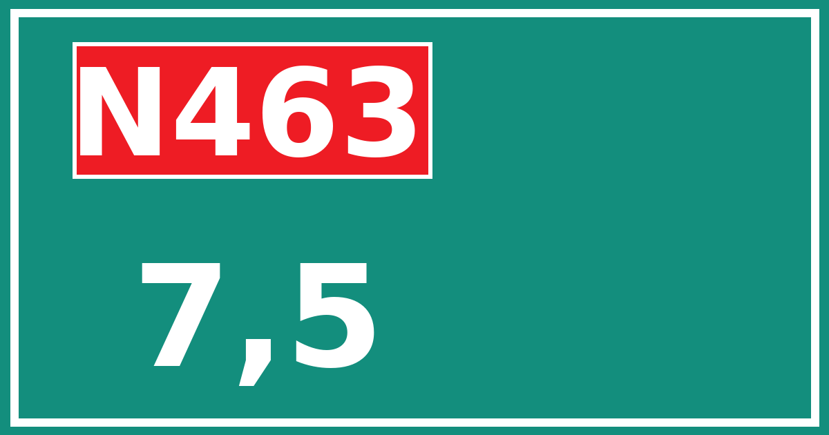 Hectometerbord N463 7,5