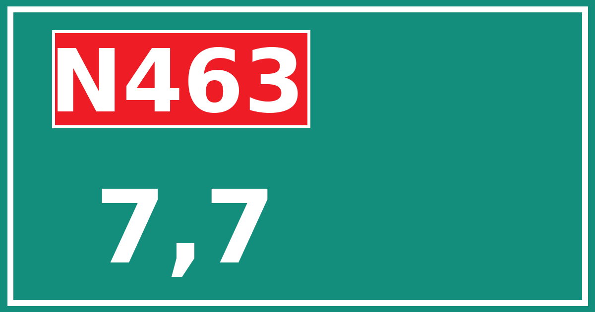 Hectometerbord N463 7,7